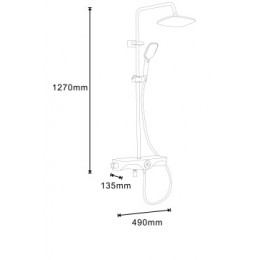 Душевая система с поворотным изливом, с термостатом, хром/белый, AZ-821