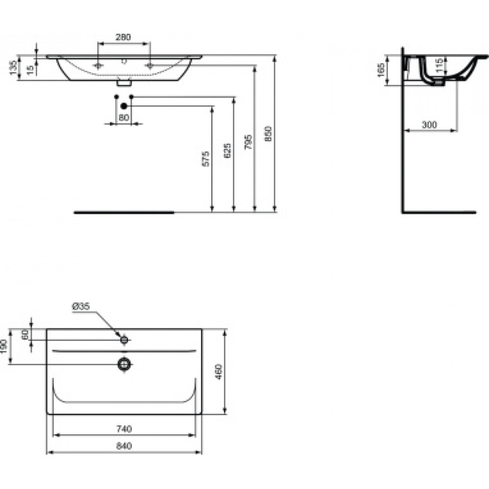CONNECT AIR Vanity умывальник 84 см E027901