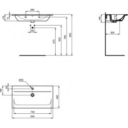 CONNECT AIR Vanity умывальник 84 см E027901