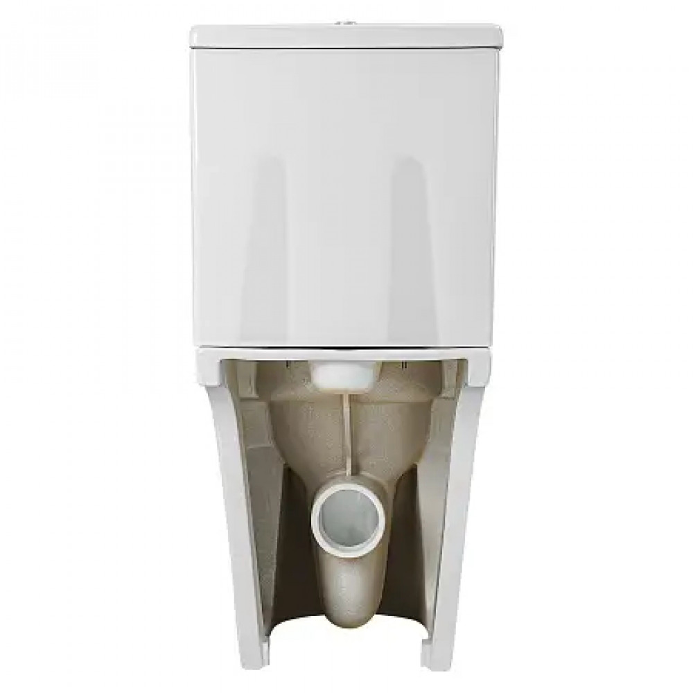 VISE Унитаз напольный безободковый в комплекте с бачком и сиденьем микролифт, дюропласт. Размер 640*365*820 мм