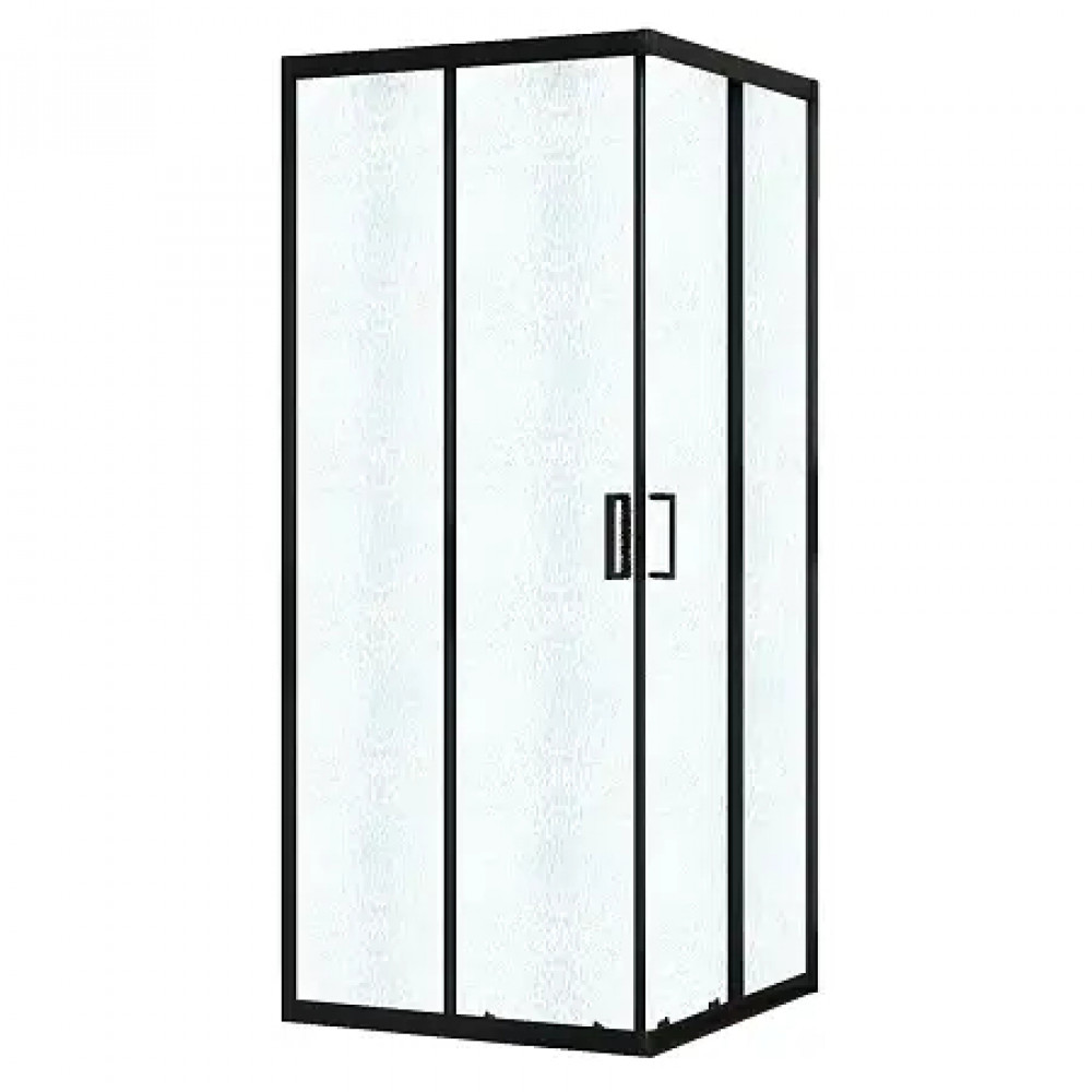 AZ-R06-100-MB-CHC Душевое ограждение PARIS SQP-100х100х195-MB-CHC, стекло шиншила 5 мм, профиль матовый черный