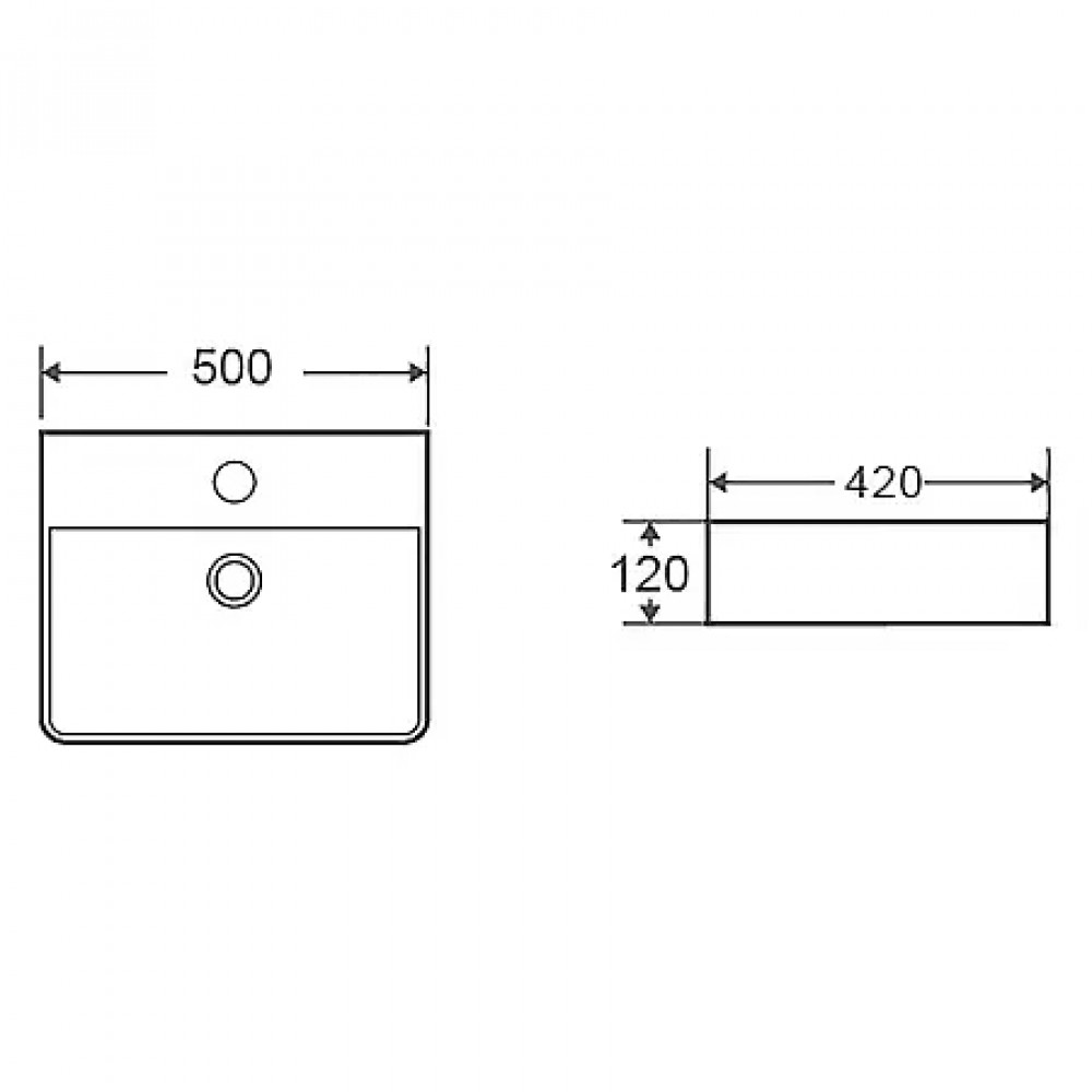 AZ-2173-S-MB Раковина накладная Размер:500*420*120мм черный матовый