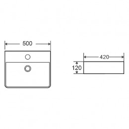 AZ-2173-S-MB Раковина накладная Размер:500*420*120мм черный матовый