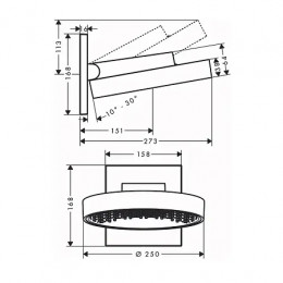 26226000 Rainfinity Верхний душ 250 1jet с настенным креплением, хром