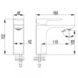 ASHER Смеситель для раковины без донного клапана, хром