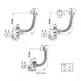 Сточный комплект хром II 800мм (квадратный)
