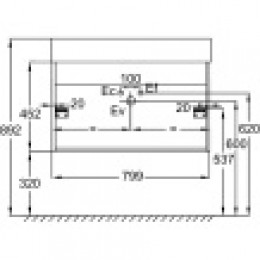 EB1667-E75-J5 VIVIENNE Тумба подвесная для раковины 80 см, корпус дуб давос натуральный, фасад белый блестящий