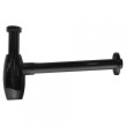 Сифон без выпуска для умывальника G 1 1/4 латунь, бочонок, ЧЕРНЫЙ, матовый, блистер. AZARIO