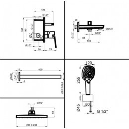 TREYA Промо-комплект встраиваемый для ванны, хром