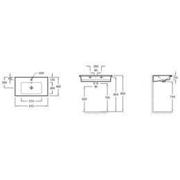 EXAE112-Z-00 VOX Раковина-столешница мебельная /80Х46/ белая