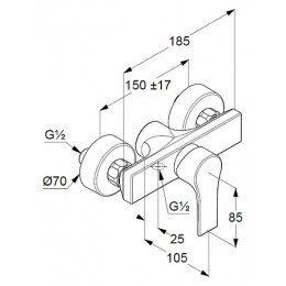 KLUDI ZENTA SL Однорычажный смеситель для душа, арт. 488700565