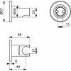 BC806XG IDEALRAIN Фиксированный держатель для душевой лейки, цилиндрический дизайн, металлический с пластиковым вкладышем