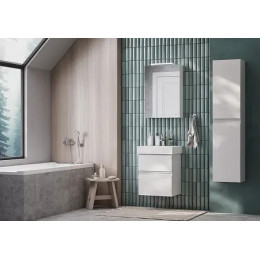 OLETA Шкаф зеркальный 500мм левый, белый глянец