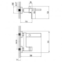BLAKE Смеситель для ванны и душа с полным душевым набором, хром