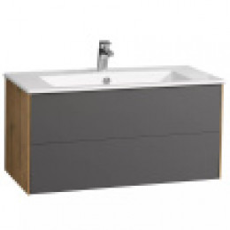Сохо 100 Тумба Дуб Веллингтон/Графит софт (БЕЗ УМЫВАЛЬНИКА"Элина-100")