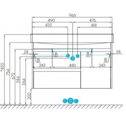 Нортон 100 Тумба (РАКОВИНА БЕВЕРЛИ 100)