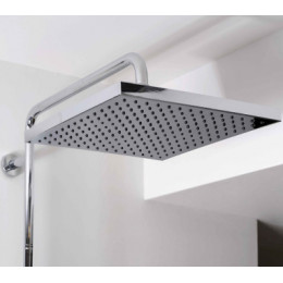 E26238-CP ATOM Колонна для ванны и душас термостатом, поворотным изливом, геометричным верхним и ручным душем, хром