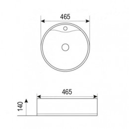 AZ-4104 Раковина накладная круглая 46,5*46,5*14  см