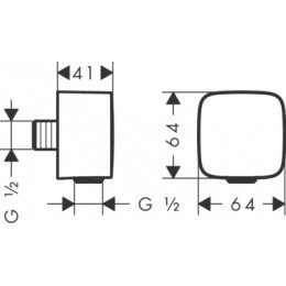 36731000 AXOR ShowerSolutions Шланговое подсоединение FixFit Softcube, хром