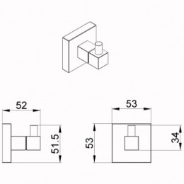 RINA Крючок одинарный, хром