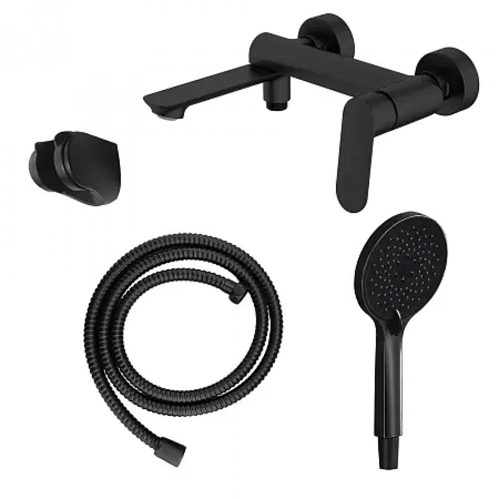 Alanti Cмеситель для ванны с ручным душем, черный матовый