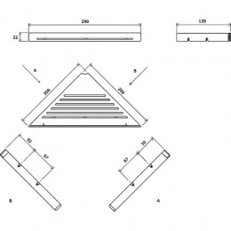 Полка SLIM C угловая сатин/хром