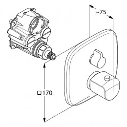KLUDI AMEO Встраиваемый смеситель для ванны и душа с термостатом, арт. 418300575