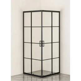 Душевое ограждение, стекло лофт клетка CS-211F-90 90*90*190, 5 мм, профиль черный матовый