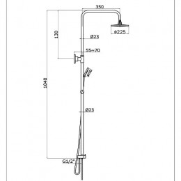 Душевая система для душа без смесителя, хром, MANO