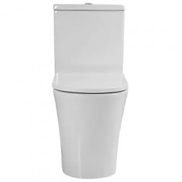 VISE Унитаз напольный безободковый в комплекте с бачком и сиденьем микролифт, дюропласт. Размер 640*365*820 мм