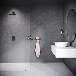 Полка Slim S, черный / хром