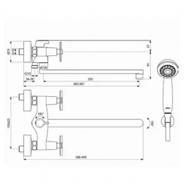 BA330AA Смеситель для ванны/душаVIDIMA ART