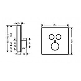 15738400 ShowerSelect Glass Термостат ShowerSelect для двух потребителей, стеклянный, СМ (белый)