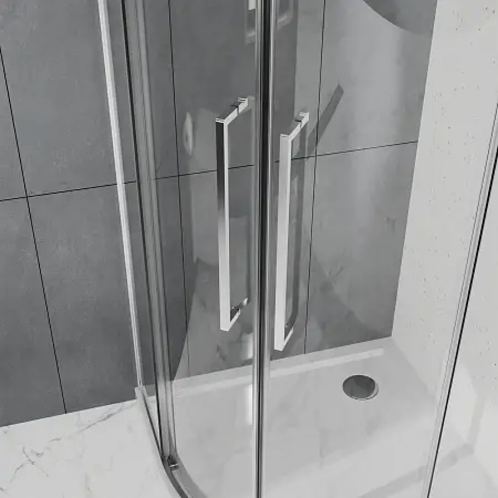 AZ-S43-90-CH-CL Душевое ограждение SHANGHAI ROD-90х90х195-CH-CL, прозрачное стекло 6 мм, профиль хром