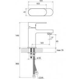 Смеситель для умывальника без донного клапана CR 012.00