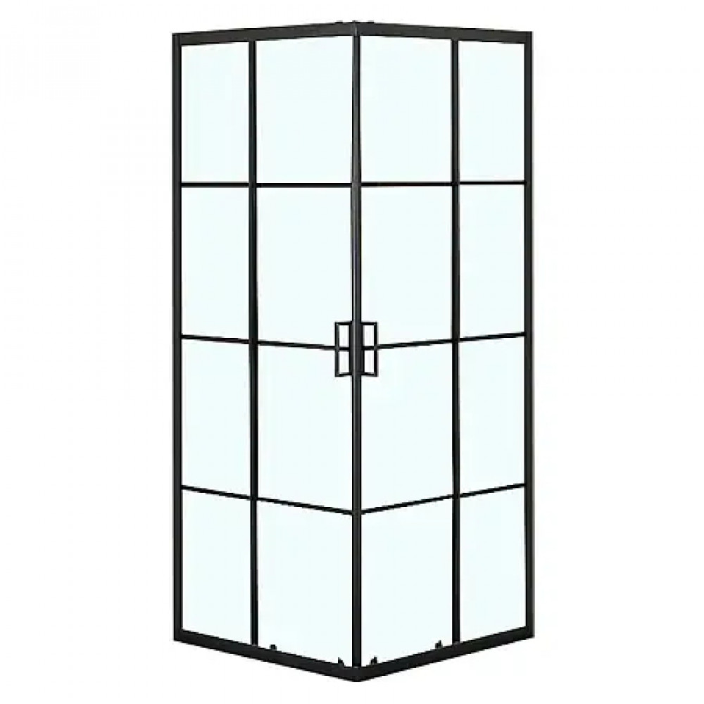 Душевое ограждение, стекло лофт клетка CS-211F-90 90*90*190, 5 мм, профиль черный матовый