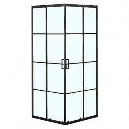 Душевое ограждение, стекло лофт клетка CS-211F-90 90*90*190, 5 мм, профиль черный матовый