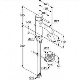 KLUDI BOZZ Смеситель для умывальника, арт. 382660576