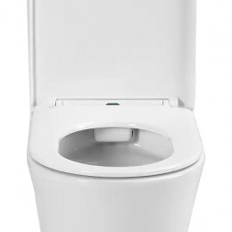 VISE Унитаз напольный безободковый в комплекте с бачком и сиденьем микролифт, дюропласт. Размер 640*365*820 мм