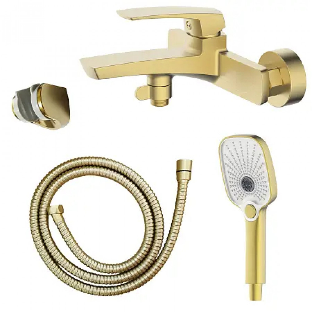 Conda Смеситель для ванны с ручным душем, золото матовое
