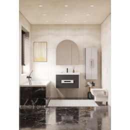 Ар-Деко Шкаф-колонна двустворчатая Серый Кобальт