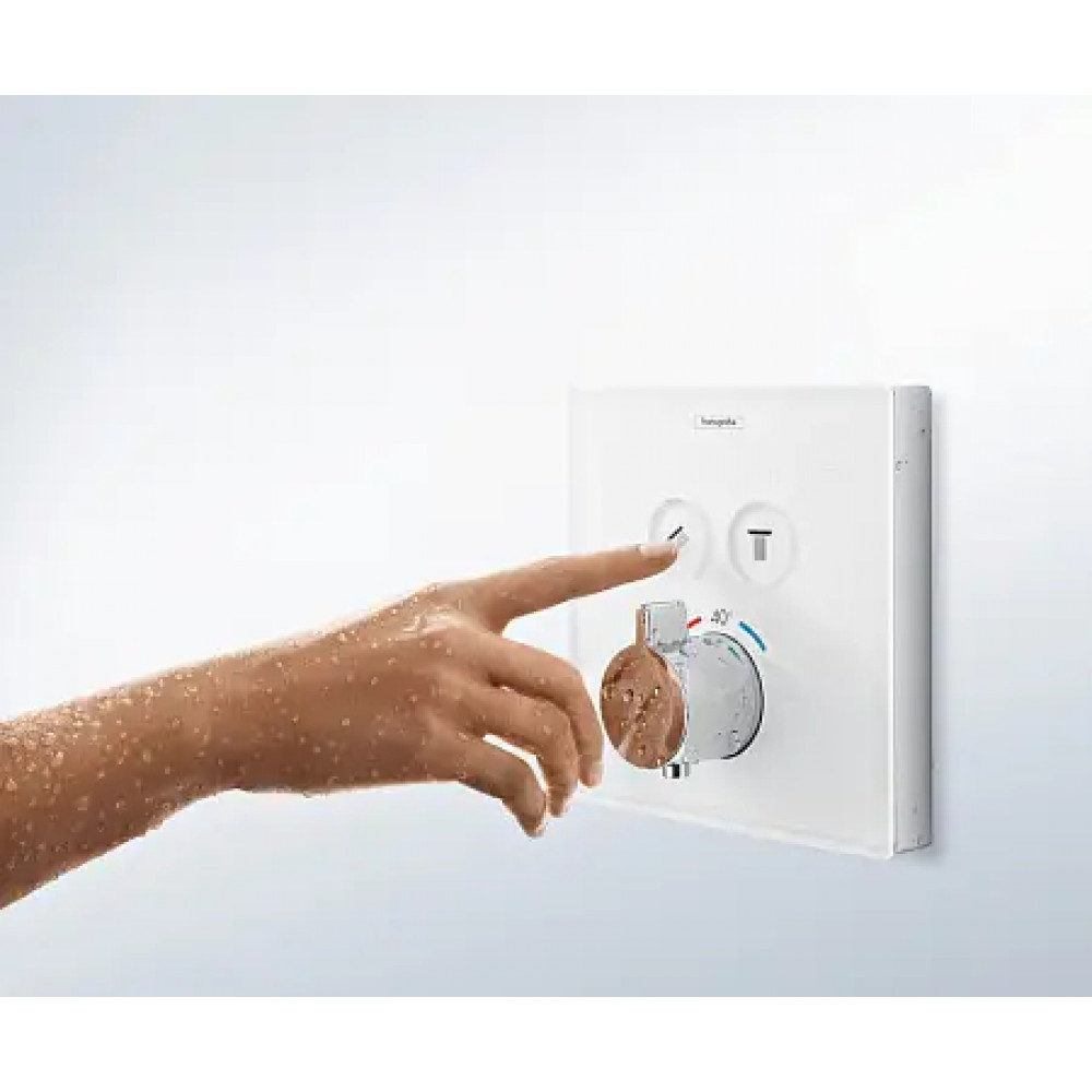 15738400 ShowerSelect Glass Термостат ShowerSelect для двух потребителей, стеклянный, СМ (белый)