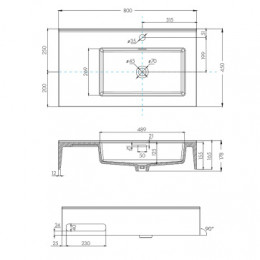 Квадро Про 80 Раковина правая