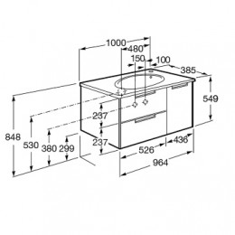 Z_ETNA Модуль д/раковины 1000 мм, дуб верона