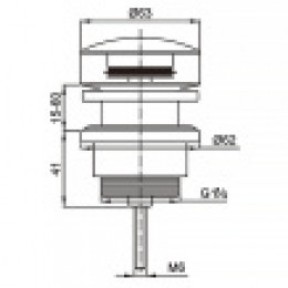 Донный клапан для умывальника G 1 1/4 латунь, ЧЕРНЫЙ, матовый, CLIC-CLAC, блистер. AZARIO, AZ-105-BL