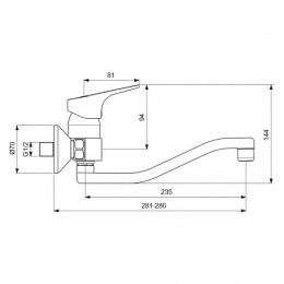 BA373AA NEXT Смеситель для кухонной мойки, монтаж на стандартных эксцентриках