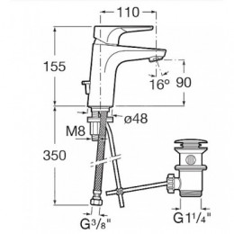 ATLAS смеситель для раковины с донным клапаном (mixstart)