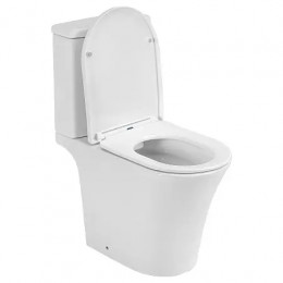 VISE Унитаз напольный безободковый в комплекте с бачком и сиденьем микролифт, дюропласт. Размер 640*365*820 мм