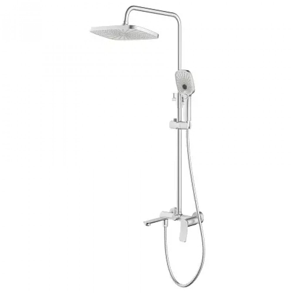 Escaro Душевая система с квадратным тропическим душем, сатин