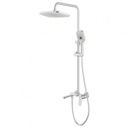 Escaro Душевая система с квадратным тропическим душем, сатин